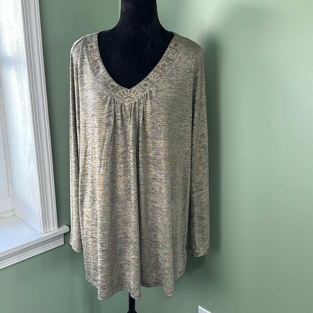 NWT emerald long sleeve tunic 2X